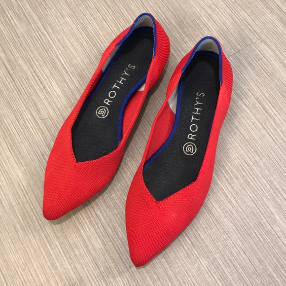 Rothy's Shoes - Rothy's “Flame Red” pointed flats 8.5